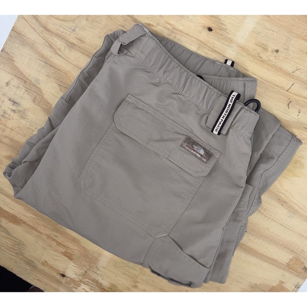 The North Face Pants Mens Large Tan Convertible Nylon Hiking Belted Zip Off